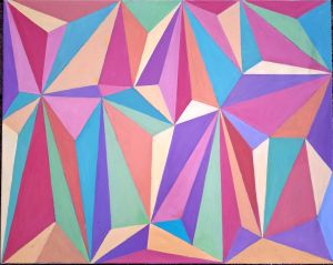 Josip Rubes, Geometric artwork, 2025., oil on canvas, 80x100 cm